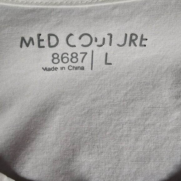 Med Couture Tech Zip Front White Scrub Jacket - Picture 2 of 7